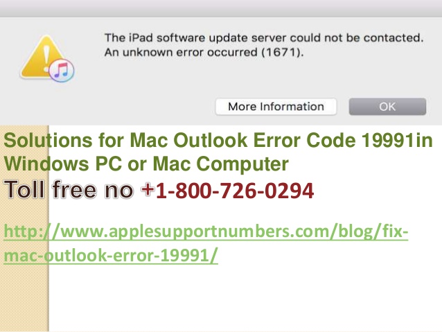 error code 19736 outlook for mac
